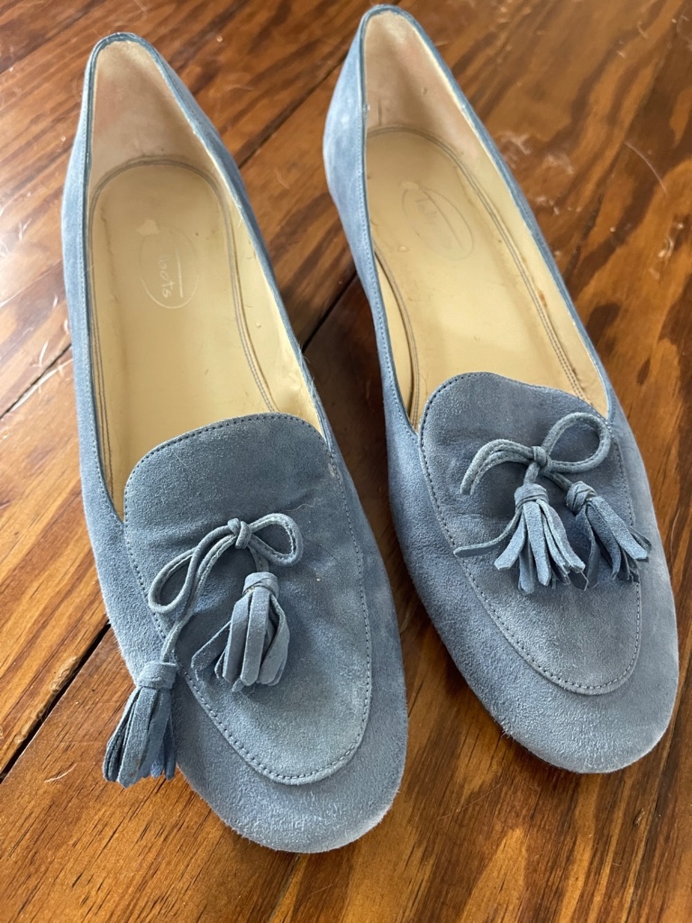 Talbots Blue Suede Tassel Loafers